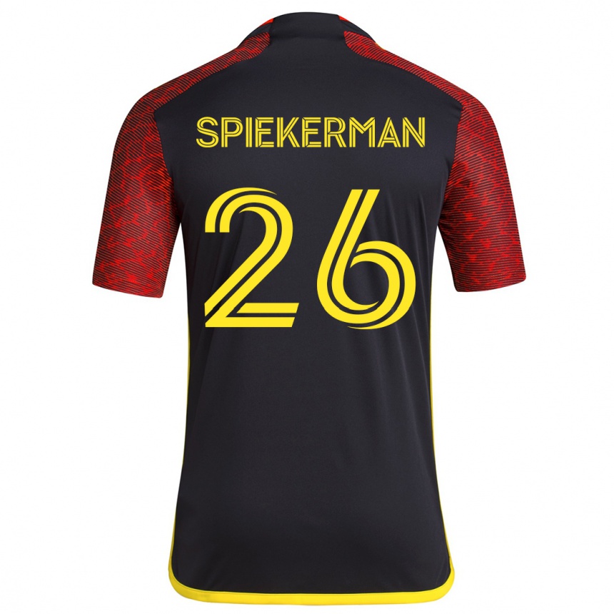 Kids Football Stephanie Spiekerman #26 Red Black Away Jersey 2024/25 T-Shirt Australia