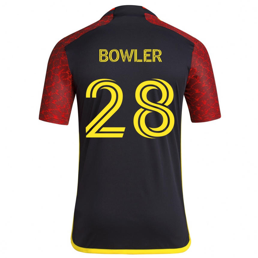 Kids Football Rachel Bowler #28 Red Black Away Jersey 2024/25 T-Shirt Australia