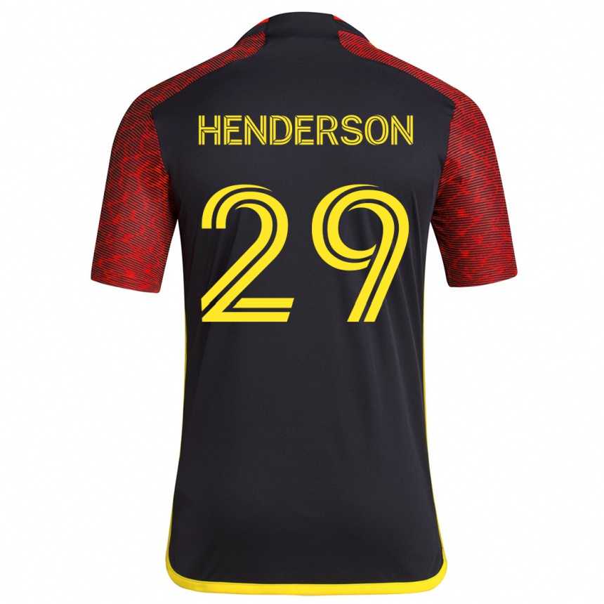 Kids Football Anna Henderson #29 Red Black Away Jersey 2024/25 T-Shirt Australia