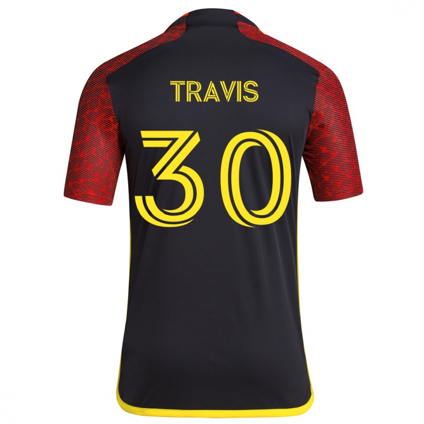 Kids Football Riley Travis #30 Red Black Away Jersey 2024/25 T-Shirt Australia