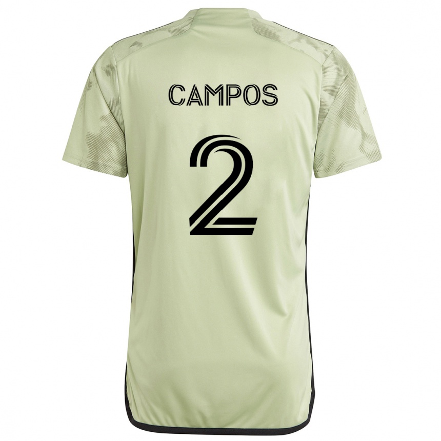 Kids Football Omar Campos #2 Light Green Away Jersey 2024/25 T-Shirt Australia