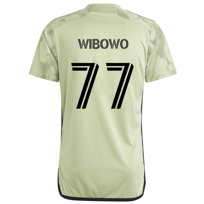 Kids Football Adrian Wibowo #77 Light Green Away Jersey 2024/25 T-Shirt Australia