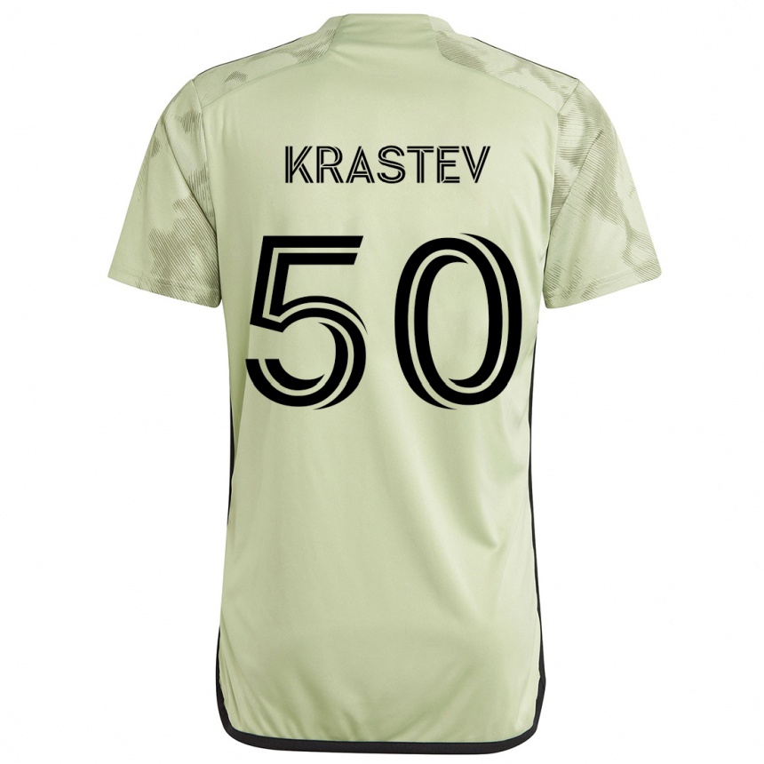 Kids Football Filip Krastev #50 Light Green Away Jersey 2024/25 T-Shirt Australia