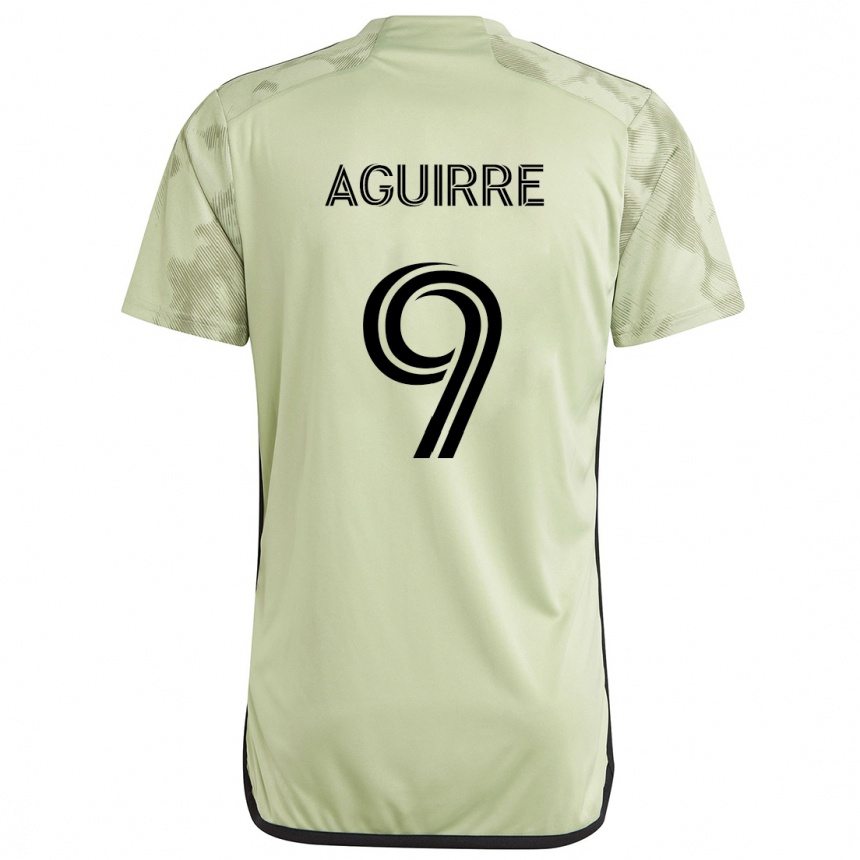 Kids Football Dustin Aguirre #9 Light Green Away Jersey 2024/25 T-Shirt Australia