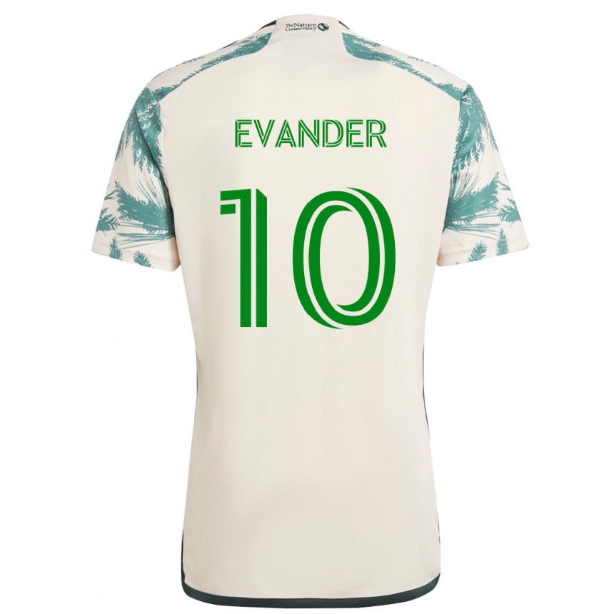 Kids Football Evander #10 Beige Brown Away Jersey 2024/25 T-Shirt Australia