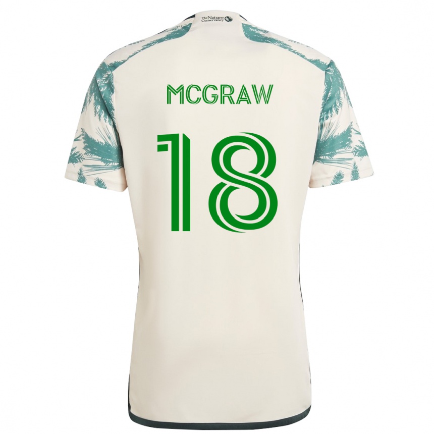 Kids Football Zac Mcgraw #18 Beige Brown Away Jersey 2024/25 T-Shirt Australia