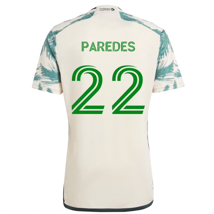 Kids Football Cristhian Paredes #22 Beige Brown Away Jersey 2024/25 T-Shirt Australia