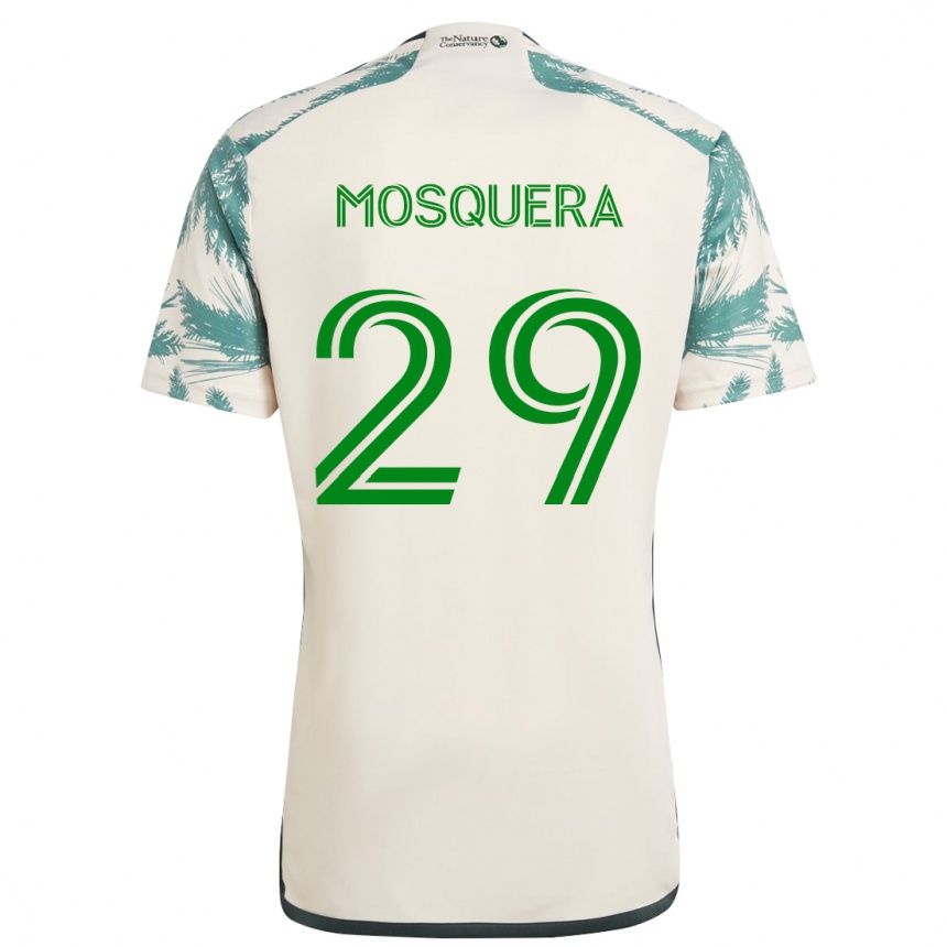 Kids Football Juan David Mosquera #29 Beige Brown Away Jersey 2024/25 T-Shirt Australia