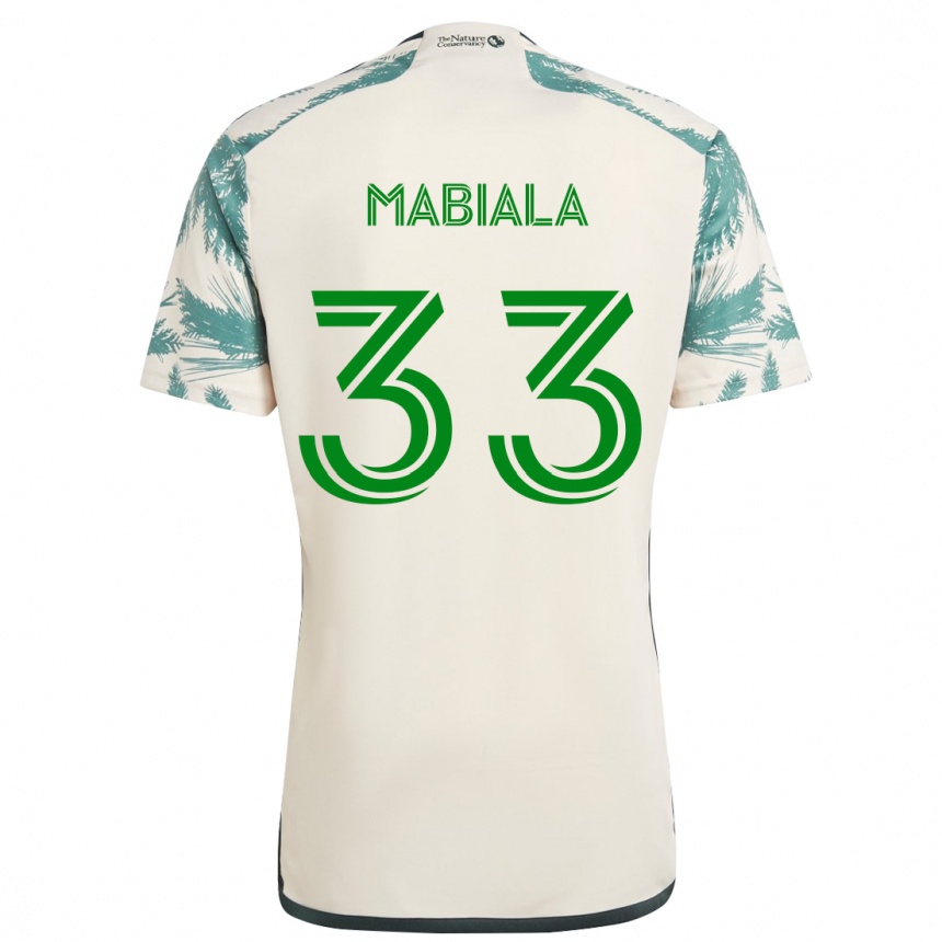 Kids Football Larrys Mabiala #33 Beige Brown Away Jersey 2024/25 T-Shirt Australia