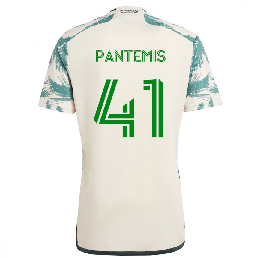 Kids Football James Pantemis #41 Beige Brown Away Jersey 2024/25 T-Shirt Australia