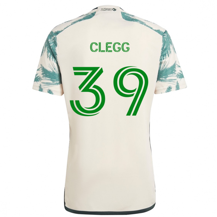 Kids Football Tyler Clegg #39 Beige Brown Away Jersey 2024/25 T-Shirt Australia