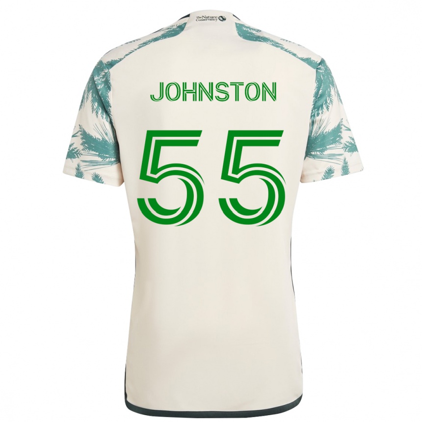 Kids Football Malcolm Johnston #55 Beige Brown Away Jersey 2024/25 T-Shirt Australia