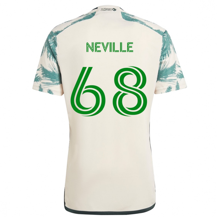 Kids Football Harvey Neville #68 Beige Brown Away Jersey 2024/25 T-Shirt Australia