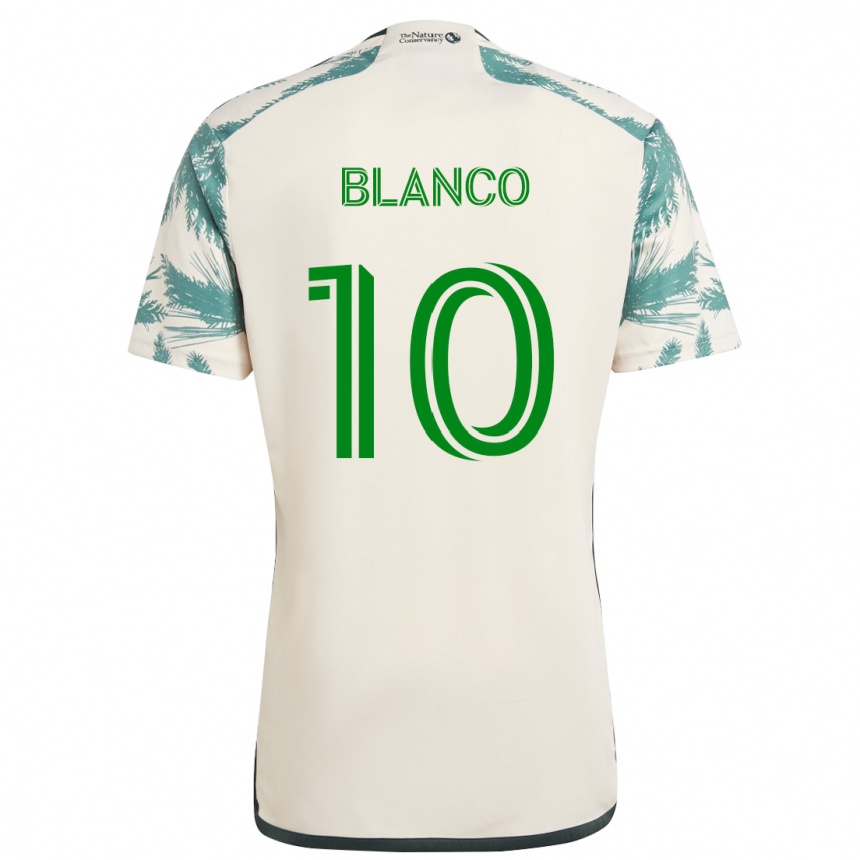 Kids Football Sebastián Blanco #10 Beige Brown Away Jersey 2024/25 T-Shirt Australia