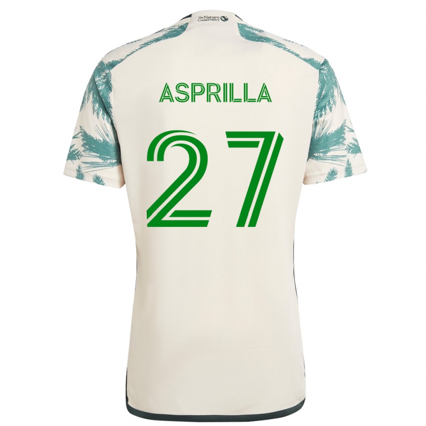 Kids Football Dairon Asprilla #27 Beige Brown Away Jersey 2024/25 T-Shirt Australia