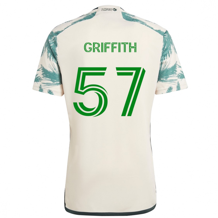 Kids Football Víctor Griffith #57 Beige Brown Away Jersey 2024/25 T-Shirt Australia