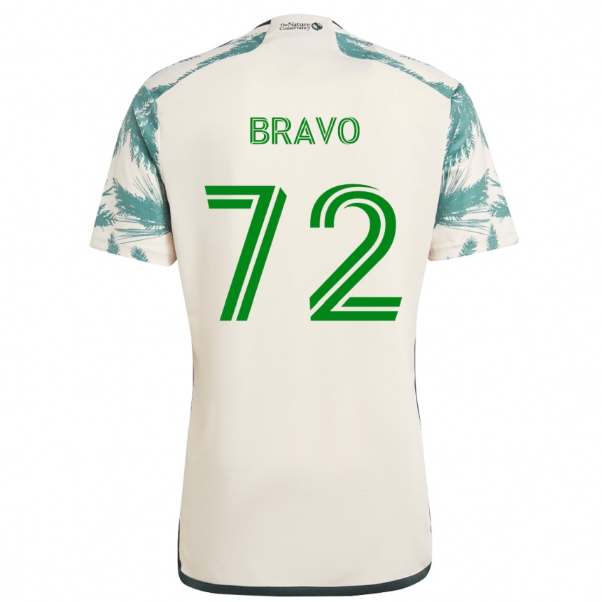 Kids Football Julian Bravo #72 Beige Brown Away Jersey 2024/25 T-Shirt Australia