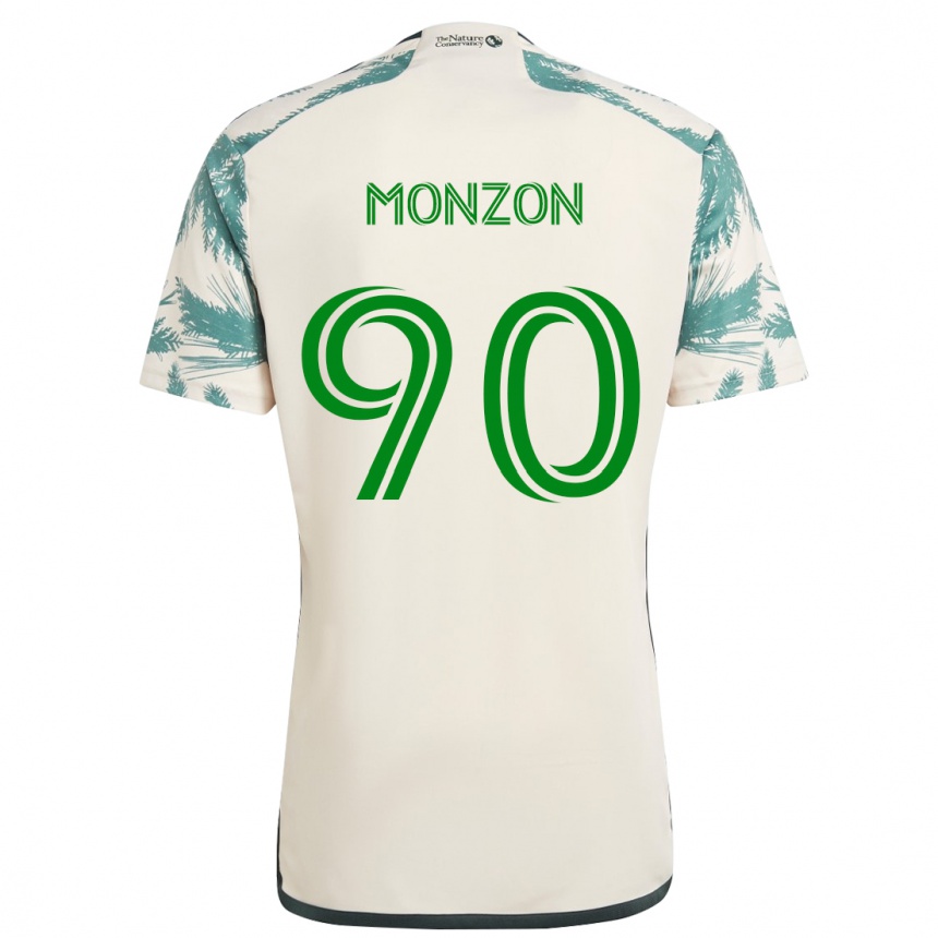 Kids Football Florián Monzón #90 Beige Brown Away Jersey 2024/25 T-Shirt Australia