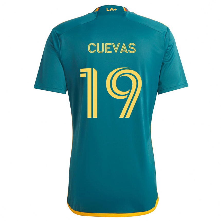 Kids Football Mauricio Cuevas #19 Green Yellow Away Jersey 2024/25 T-Shirt Australia