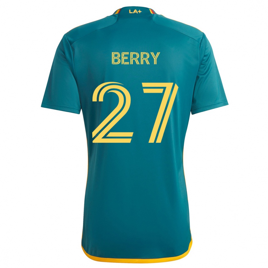 Kids Football Miguel Berry #27 Green Yellow Away Jersey 2024/25 T-Shirt Australia