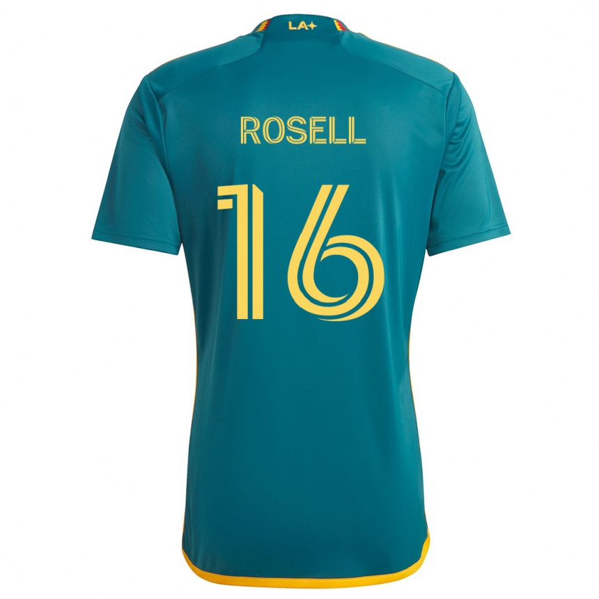 Kids Football Uri Rosell #16 Green Yellow Away Jersey 2024/25 T-Shirt Australia