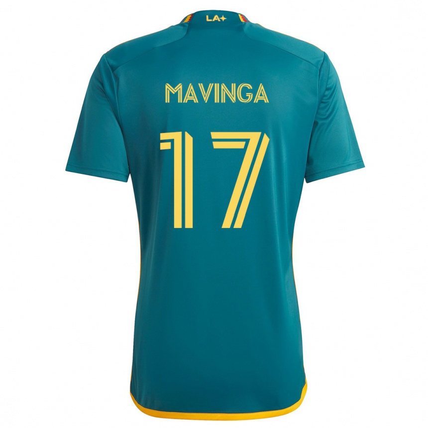 Kids Football Chris Mavinga #17 Green Yellow Away Jersey 2024/25 T-Shirt Australia