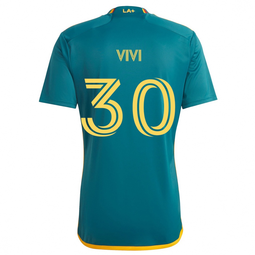 Kids Football Gino Vivi #30 Green Yellow Away Jersey 2024/25 T-Shirt Australia