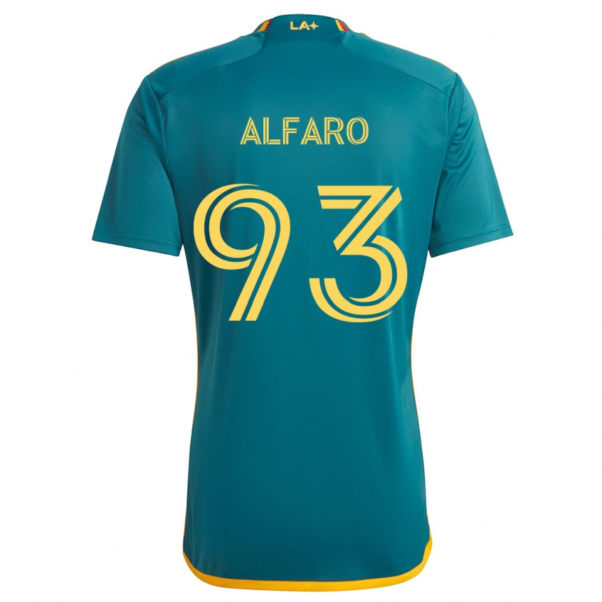 Kids Football Tony Alfaro #93 Green Yellow Away Jersey 2024/25 T-Shirt Australia