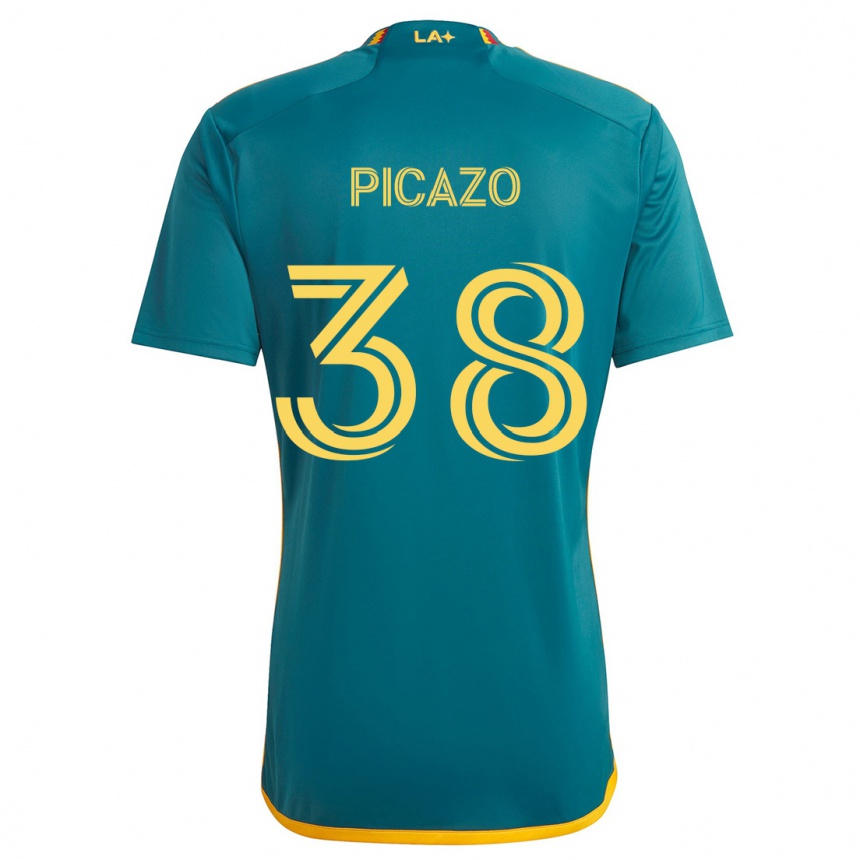 Kids Football Axel Picazo #38 Green Yellow Away Jersey 2024/25 T-Shirt Australia