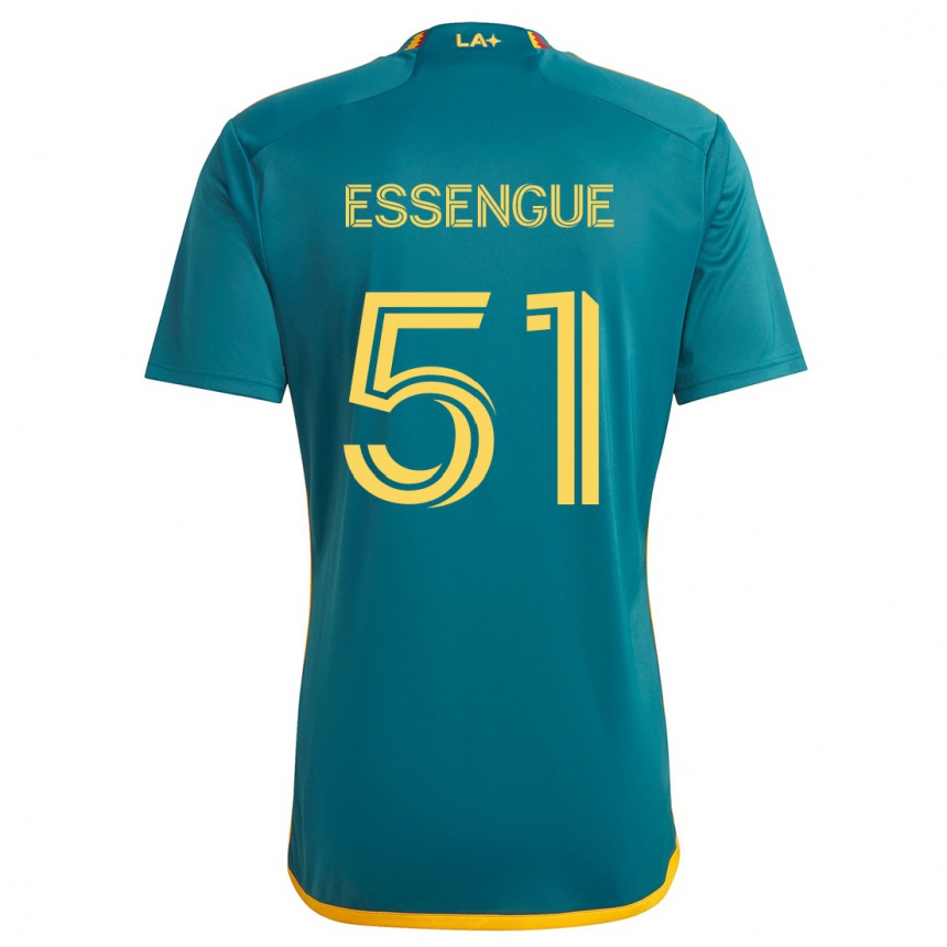 Kids Football Ascel Essengue #51 Green Yellow Away Jersey 2024/25 T-Shirt Australia