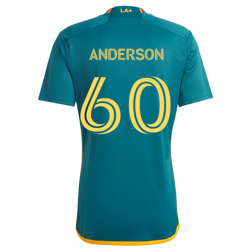 Kids Football Nolan Anderson #60 Green Yellow Away Jersey 2024/25 T-Shirt Australia