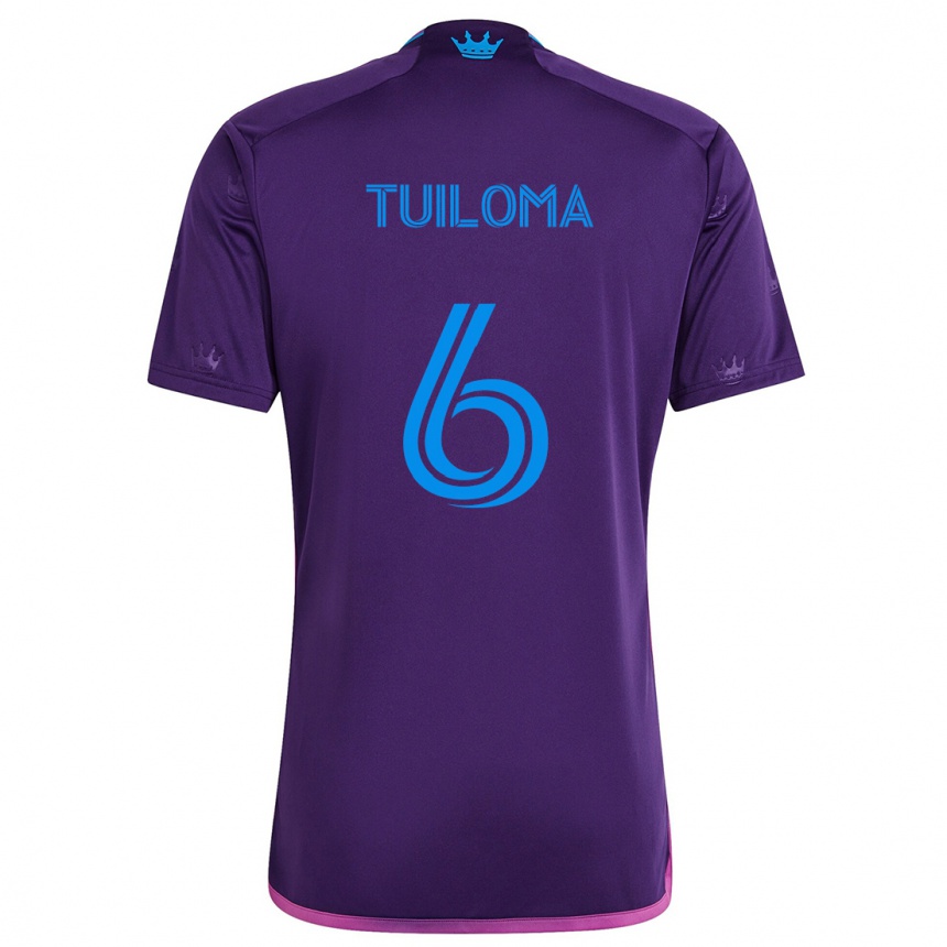 Kids Football Bill Tuiloma #6 Purple Blue Away Jersey 2024/25 T-Shirt Australia