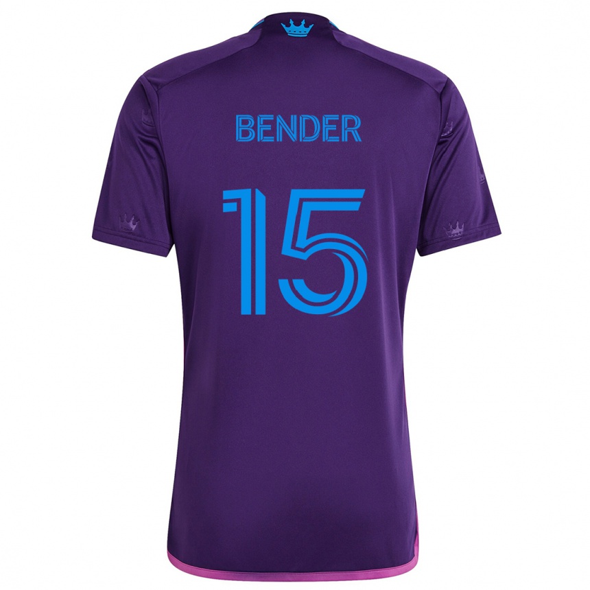 Kids Football Ben Bender #15 Purple Blue Away Jersey 2024/25 T-Shirt Australia