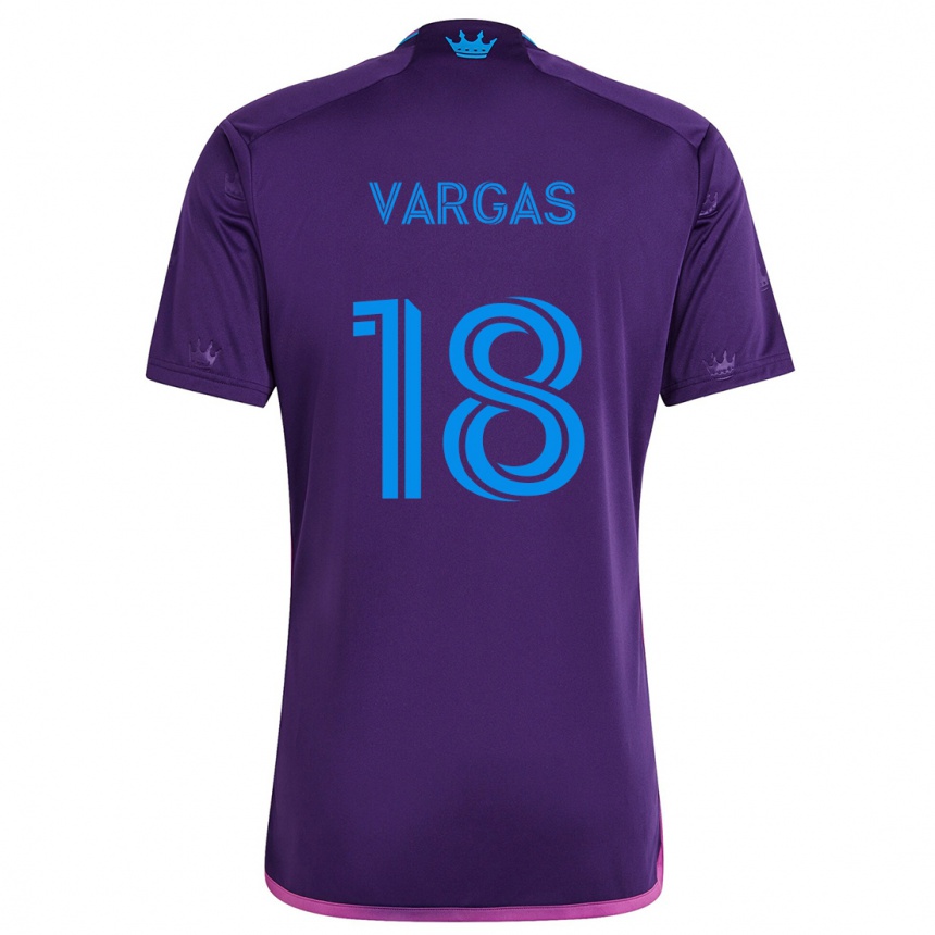 Kids Football Kerwin Vargas #18 Purple Blue Away Jersey 2024/25 T-Shirt Australia