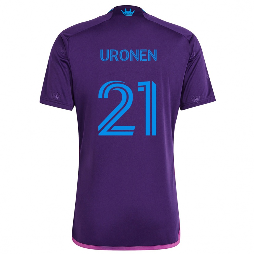 Kids Football Jere Uronen #21 Purple Blue Away Jersey 2024/25 T-Shirt Australia