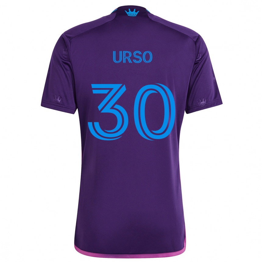 Kids Football Júnior Urso #30 Purple Blue Away Jersey 2024/25 T-Shirt Australia