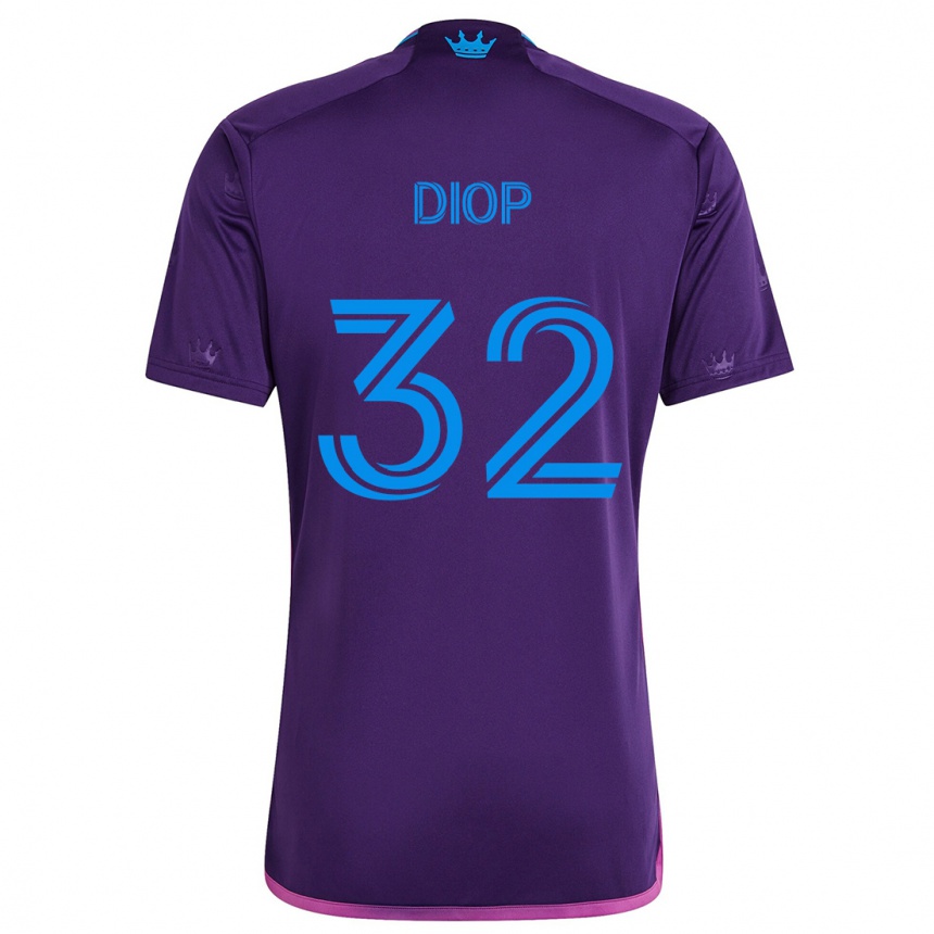 Kids Football Hamady Diop #32 Purple Blue Away Jersey 2024/25 T-Shirt Australia