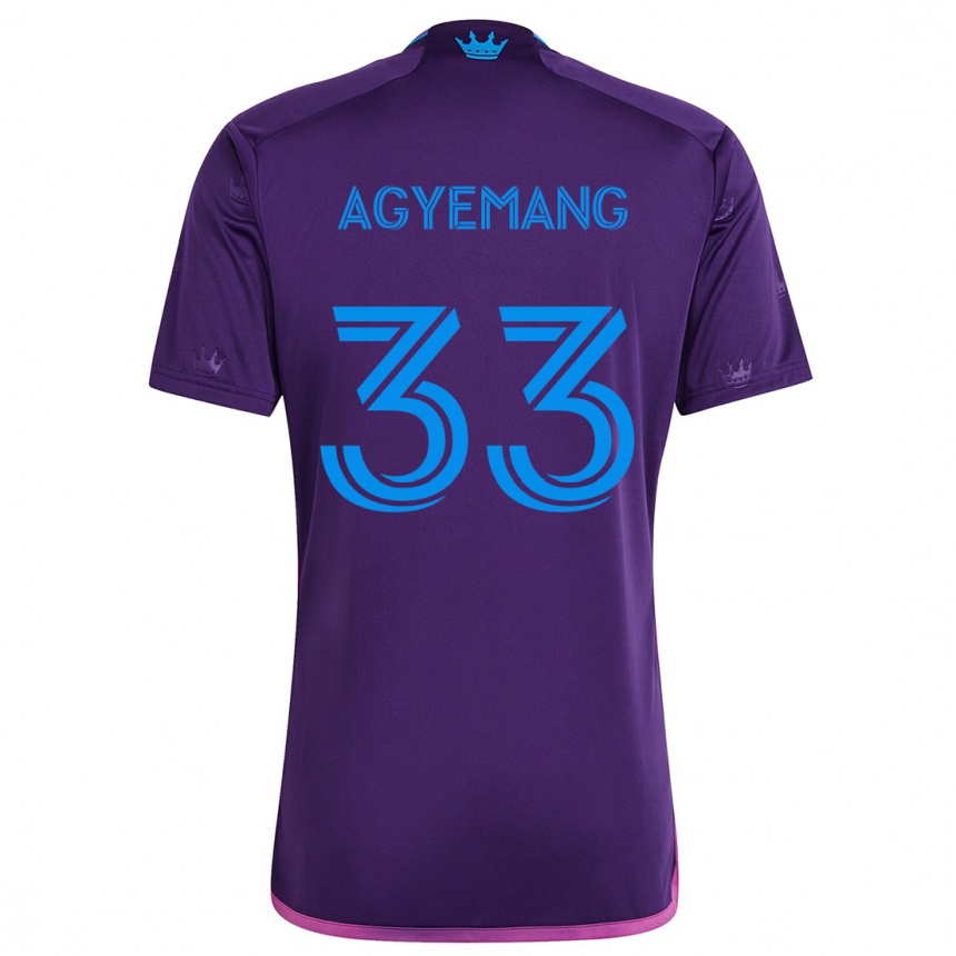 Kids Football Patrick Agyemang #33 Purple Blue Away Jersey 2024/25 T-Shirt Australia