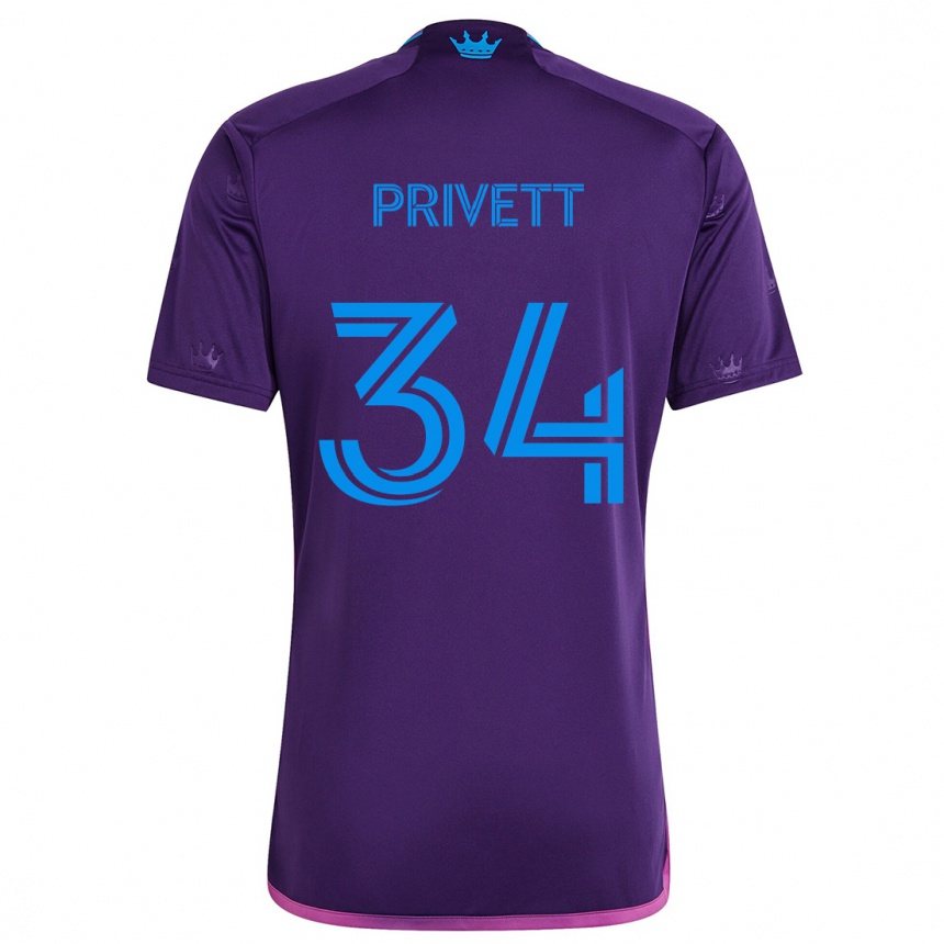 Kids Football Andrew Privett #34 Purple Blue Away Jersey 2024/25 T-Shirt Australia