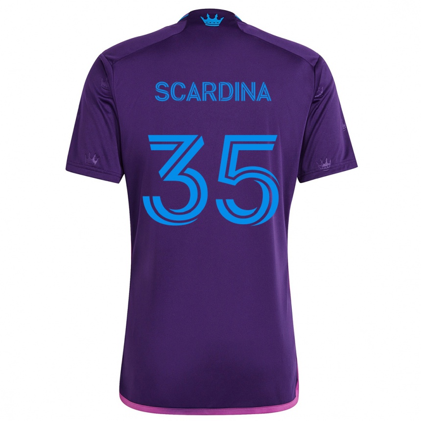 Kids Football Nick Scardina #35 Purple Blue Away Jersey 2024/25 T-Shirt Australia