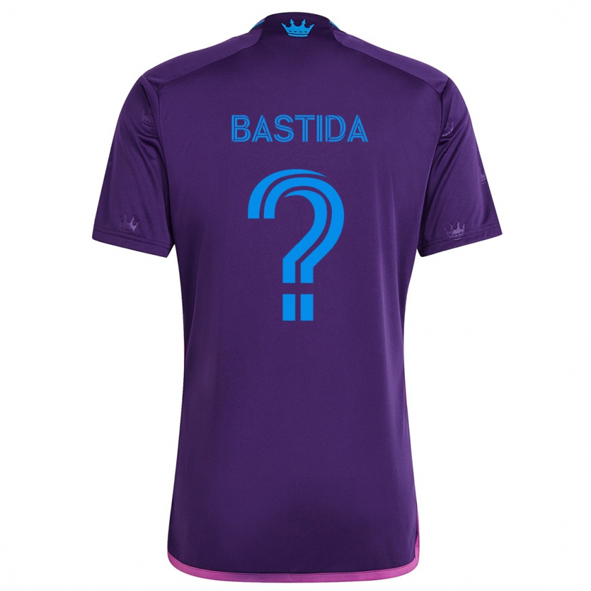 Kids Football Juan Martinez-Bastida #0 Purple Blue Away Jersey 2024/25 T-Shirt Australia