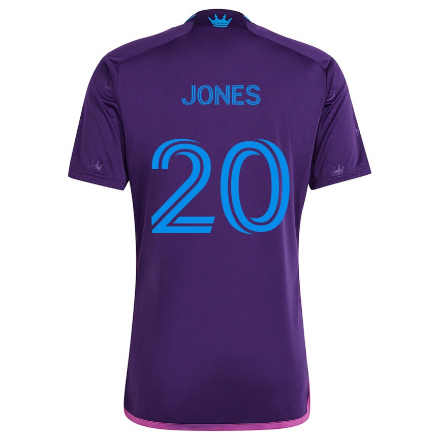 Kids Football Derrick Jones #20 Purple Blue Away Jersey 2024/25 T-Shirt Australia