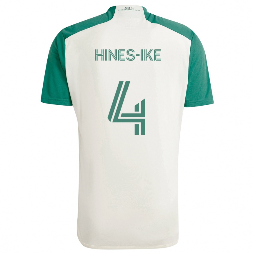 Kids Football Brendan Hines-Ike #4 Tan Green Away Jersey 2024/25 T-Shirt Australia