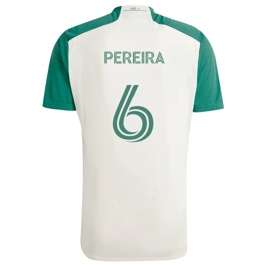 Kids Football Daniel Pereira #6 Tan Green Away Jersey 2024/25 T-Shirt Australia