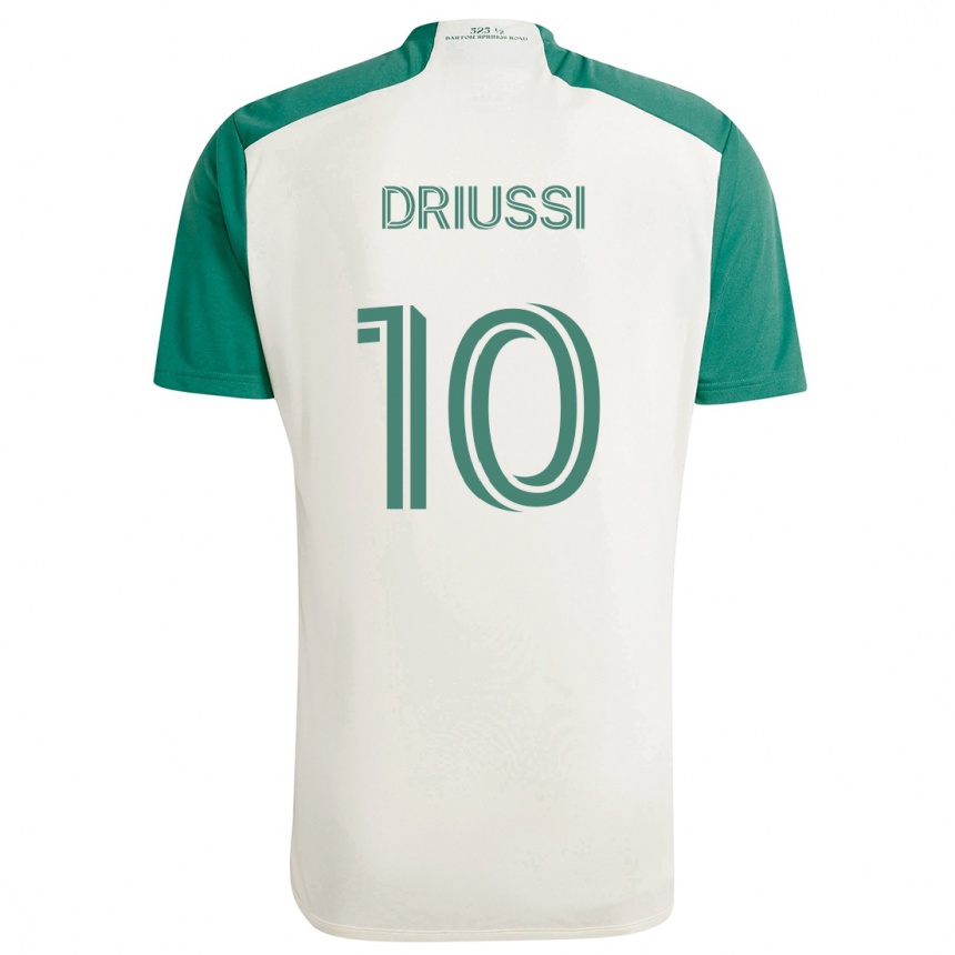 Kids Football Sebastián Driussi #10 Tan Green Away Jersey 2024/25 T-Shirt Australia