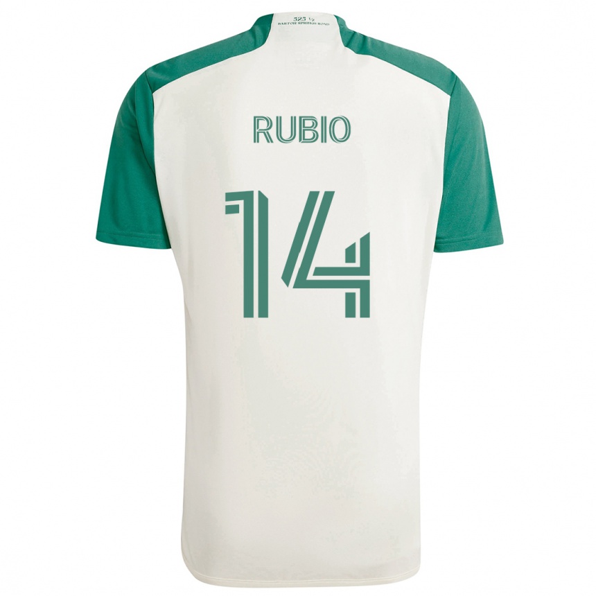 Kids Football Diego Rubio #14 Tan Green Away Jersey 2024/25 T-Shirt Australia