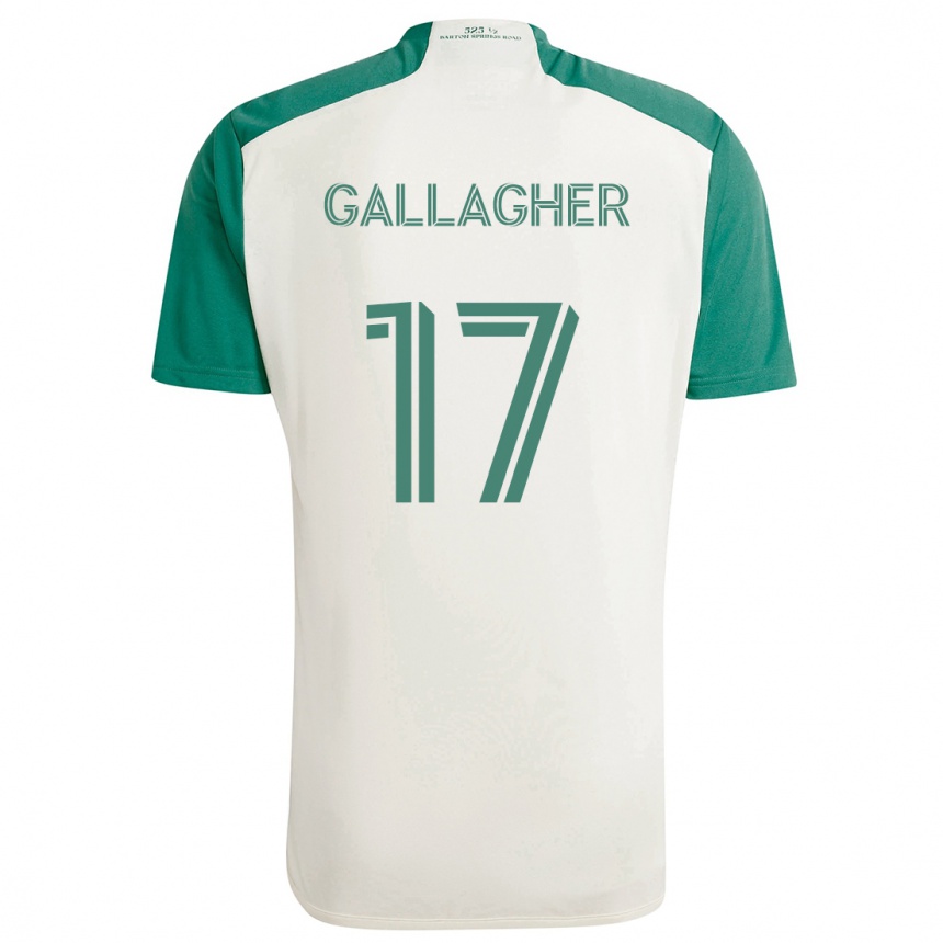 Kids Football Jon Gallagher #17 Tan Green Away Jersey 2024/25 T-Shirt Australia