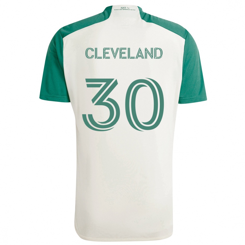 Kids Football Stefan Cleveland #30 Tan Green Away Jersey 2024/25 T-Shirt Australia