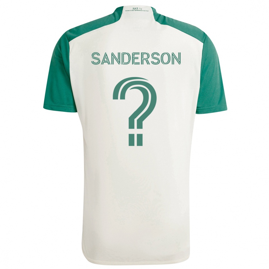 Kids Football Spencer Sanderson #0 Tan Green Away Jersey 2024/25 T-Shirt Australia