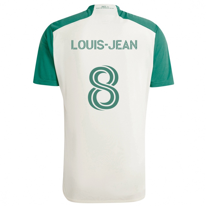 Kids Football Steeve Louis-Jean #8 Tan Green Away Jersey 2024/25 T-Shirt Australia